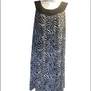 Glamour zebra print ITY shift dress size 14W